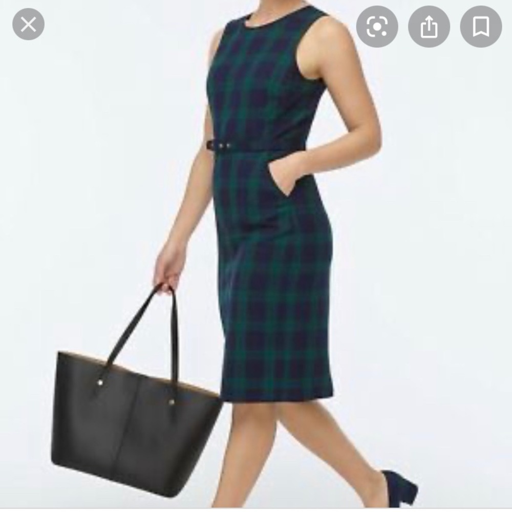 JCrew tartan sheath dress
